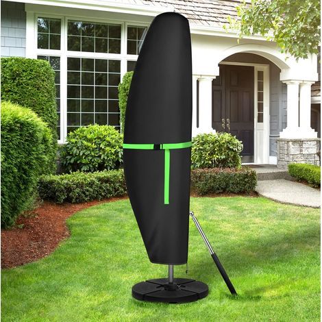 Housse de parasol avec manche, protection UV, coupe-vent, anti-poussière, imperméable, avec fermeture éclair, 210 x 45 x 72/32 cm (1/5)