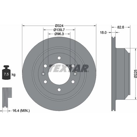 Lot de 2 Disques de frein Textar 92203900 DODGE 584114H300
