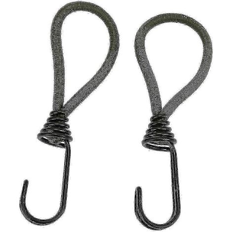Lot de 2 boucles élastiques avec crochets pour fixation de tente, corde de serrage et piquets de camping (1/5)