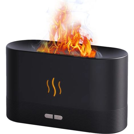 Umidificatore e diffusore di aromi, 0,18 l, diffusore di aromi 2 in 1, umidificatore d'aria, effetto atomizzazione a fiamma, due livelli di luminosità regolabili (1/5)