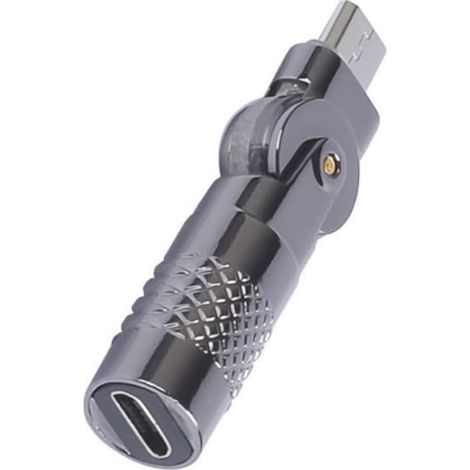 Adaptateur coudé en aluminium de type C/USB vers USB à 90 degrés pour appareils photo, écouteurs, charge rapide, transfert de données 60 W (1/5)