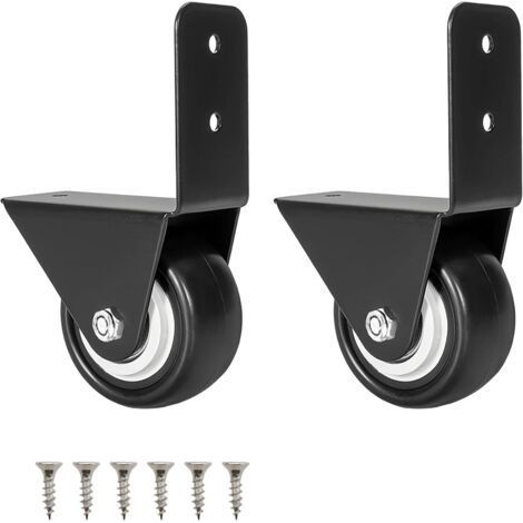 LAN Set mit 2 Möbelrollen – Durchmesser 40 mm – Inklusive Winkelhalterung und Schrauben – Für Tische, Stühle und Schränke (1/5)
