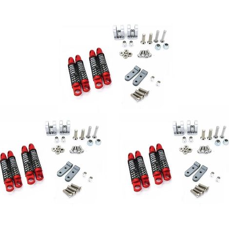 12X pour la Voiture TéLécommande D12 Met à Niveau des Pièces D'Amortisseurs et ArrièRe en MéTal avec Accessoires de SièGe Fixe, Rouge (1/4)