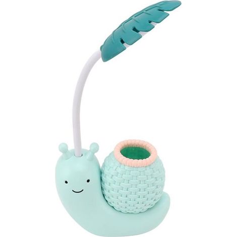 Lámpara LED de protección ocular con forma de caracol, lámpara LED de mesita de noche, carga USB, lámpara de aprendizaje.