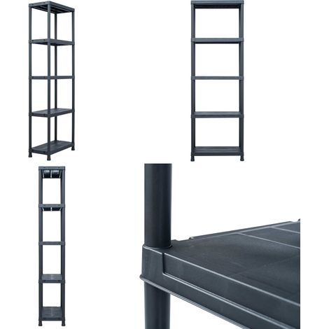 Étagère de rangement Noir 125 kg 60x30x180 cm Plastique - étagère de rangement - étagères de rangement - Home & Living (1/5)