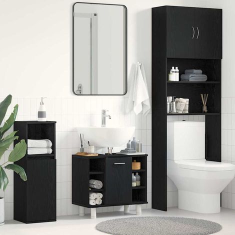 Bathroom Cabinet Black Oak 60x32x54 cm Engineered Wood vidaXL (1/5)
