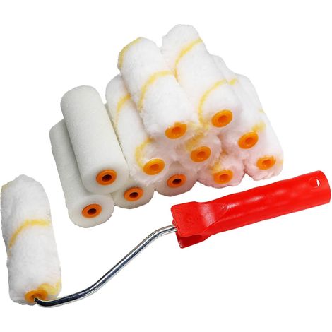 Steckbügel Schaumwalze Plüschwalze Anstreich Set für Lacke Wand- Deckenfarben Latexfarbe (1/2)