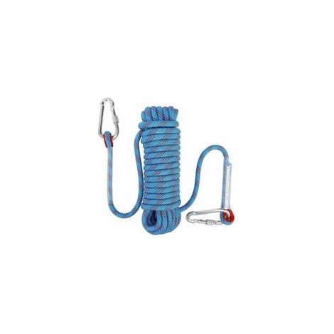 Corde d'escalade avec Mousqueton de Sécurité Statique 10mm Corde d'alpinisme Polyester Sauvetage pour Randonnée Alpinisme Montagne 10M (1/5)