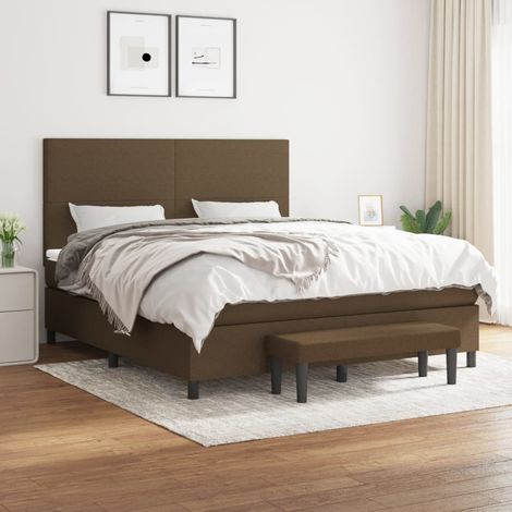vidaXL Sommier à lattes de lit avec matelas Marron foncé 160x200 cm (1/5)