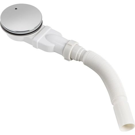 Bonde de Douche Ø 90mm avec PP Tuyau Flexible - Matériau ABS, avec Système Anti-Odeurs et Filtre à Cheveux, Couvercle Chromé, pour Receveur de Douche, Débit 40L/min