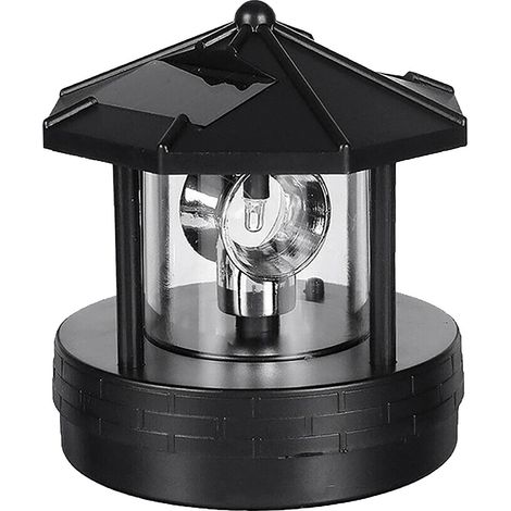 Phare Solaire Rotatif - 3,9 x 4,5 Pouces - 2 Panneaux Solaires - Éclairage de Jardin Extérieur - 1 Pièce (1/2)