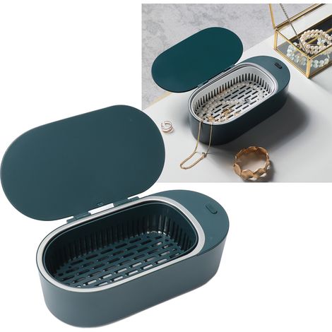 Mini nettoyeur à ultrasons pour usage domestique, idéal pour les outils de maquillage, les lunettes, les bijoux et les montres. Nettoyeur pratique, 47 kHz, écologique, 100-240 V (norme britannique). (1/5)