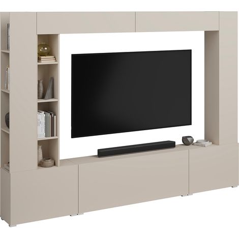 Meuble TV 5 portes 12 niches 260 cm Nala Cachemire (1/5)
