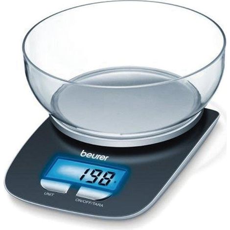 Beurer KS25 Küchenwaage digital mit Messschale Wägebereich (max.)=3 kg Schwarz 220 x 150 x 50