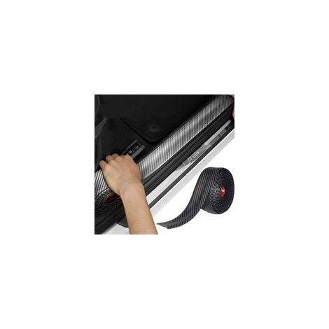 Autocollant De Seuil De Porte De Voiture Fibre de Carbone Scuff Scratch Résistant,Protecteur Anti-Choc Bande en Caoutchouc,avec Résistance à l'abrasion,Aux Rayures Et Forte Adhésion(2,5 M 7 CM)