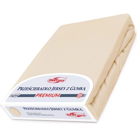 Drap-housse en coton 120 x 200 cm, jersey épais 170 beige (1/5)