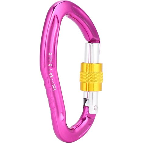 Mousqueton en alliage d'aluminium 24 kN avec boucle en D et ressort, accessoire de sport de plein air (1/5)