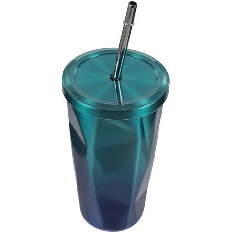 Gobelet isotherme en acier inoxydable avec paille, 500 ml, avec couvercle, pour un usage domestique (1/5)