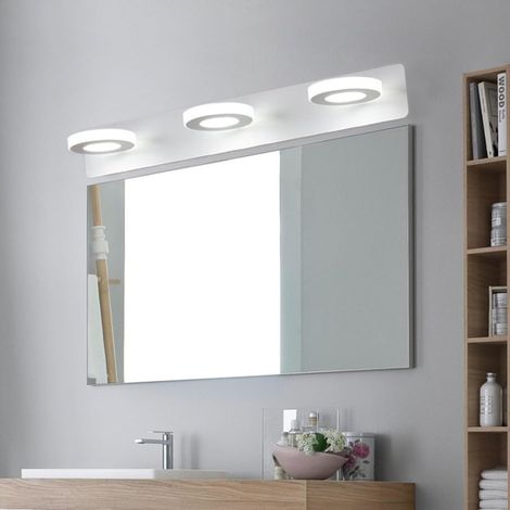 CCYKXALampe LED pour miroir de salle de bain, 15W Applique murale pour salle de bain, Applique murale pour vanité et maquillage, Blanc (3 têtes) (1/5)