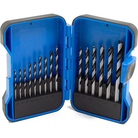 15pc Brad Point Wood Drill Bit Set for Clean Precision Drilling Wolf Trade (1/4)