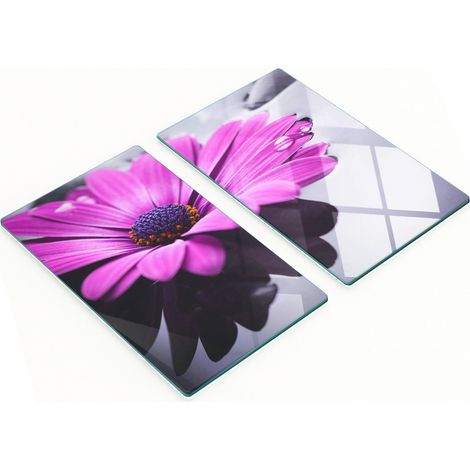 Tablas de cortar decorativas de cristal para cocina con estampado de gerberas, 2 x 30 x 52 cm. (1/5)