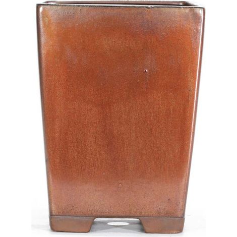 Vaso bonsai smaltato quadrato 18 cm BRONZO (1/2)