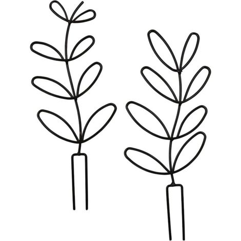 Lot de 2 supports pour plantes grimpantes en pot, design en forme de feuille, pour plantes grimpantes, fleurs et jardiniers. (1/3)