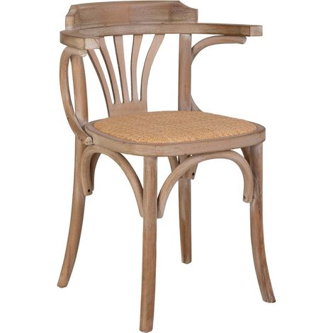 Silla de madera y asiento de ratán 40x40x80h cm (1/5)