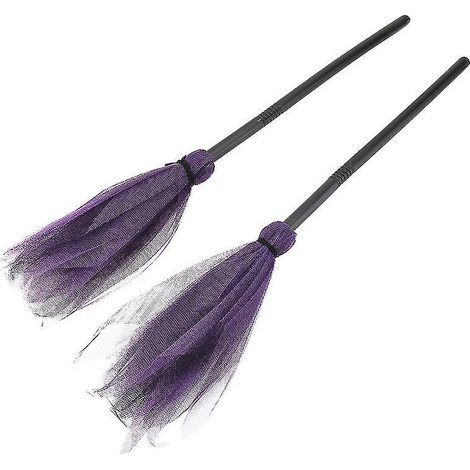 Lot de 2 balais de sorcière pour la décoration d'Halloween (1/3)