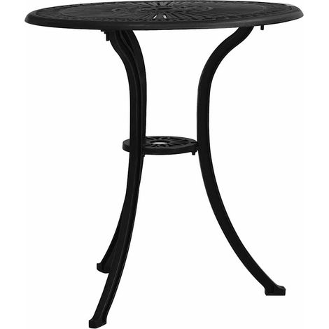 vidaXL Mesa de jardín aluminio fundido negro 62x62x65 cm (1/2)