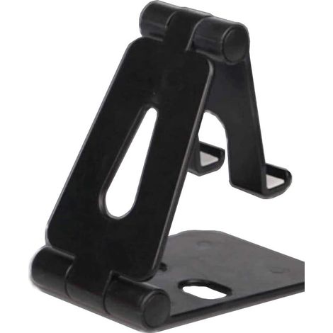 Support de bureau pour téléphones, libérez vos mains, réglable, compatible avec tous les téléphones portables (noir) (1/4)