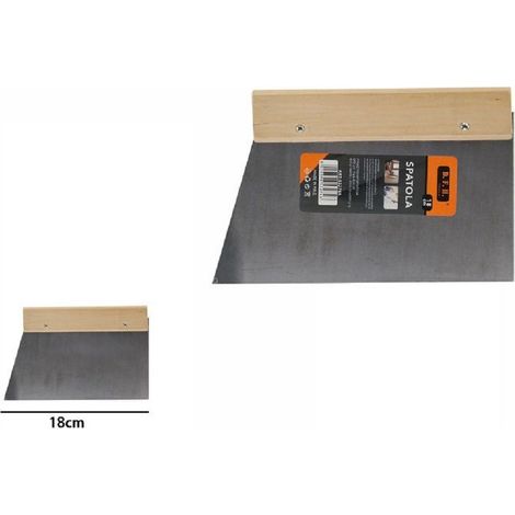 TrAdE Shop Traesio - Spatola Per Pareti Stecca Per Stucco In Acciaio Impugnatura In Legno 18cm 53274a -