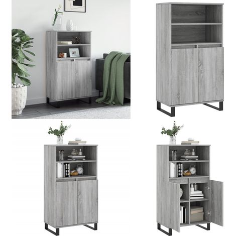 Buffet haut Sonoma gris 60x36x110 cm Bois d'ingénierie - Rangement - Bois d'ingénierie (1/5)