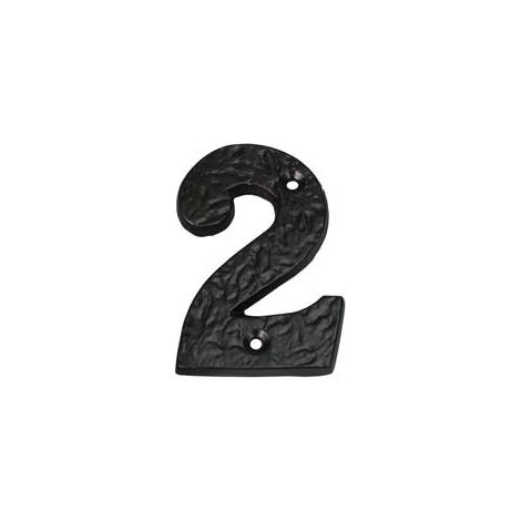 Numero Civico "2" In Ferro Nero Opaco