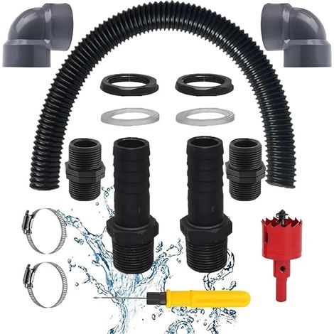 1 inch rain tank connection kit with 100 cm hose for rainwater barrels, water tanks, cisterns (1/5)