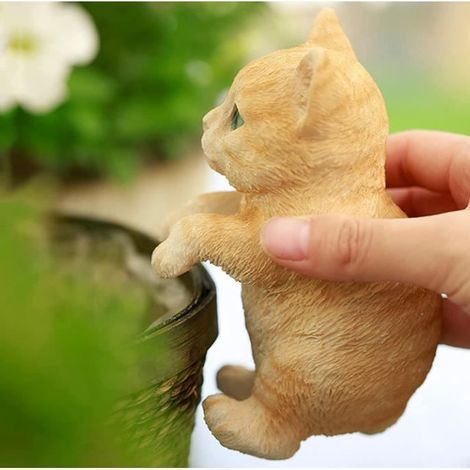 Ornement De Jardin Extérieur, Animaux Décoration De Sculpture De Jardin Lapin/Chien/Chat Statuettes pour Cour Pelouse Pot De Fleur (1/4)
