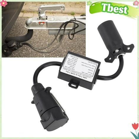 Tbest Convertisseur de lumière de remorque Convertisseur de lumière vers remorque, prise 7 broches vers 7 voilier antiderapant (1/5)
