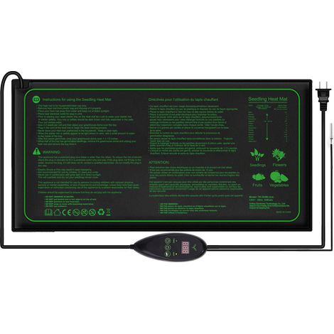 Tapis chauffant étanche pour plantes – Accélère la germination – IP67 – Pour serre, reptiles, amphibiens – Lot de 2 pièces-DELKEVIC (1/5)