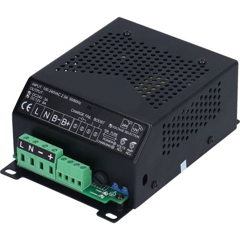 Generatore di corrente a doppia uscita di tensione, con selettore a manopola, protezione da sovraccarico, compensazione invernale, caricabatterie LBC2403-1206B per 24 V.