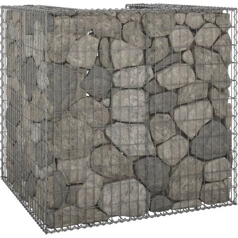 Mur en gabion pour poubelle Gabion Panier en pierre Cadre à gabion de poubelle Acier galvanisé 110x100x110 cm DBEB2834780 (1/5)
