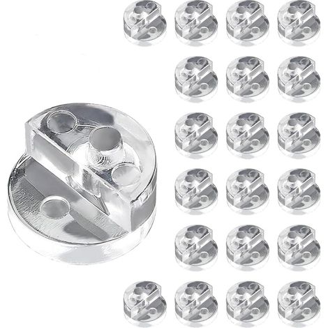 Lot de 20 pinces en plastique pour étagère en verre - Convient pour verre de 4 à 5 mm, fenêtres, miroirs (1/5)