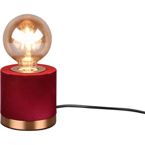 Judy lampada da tavolo base metallo ottone velluto rosso trio lighting r50691010 (1/4)