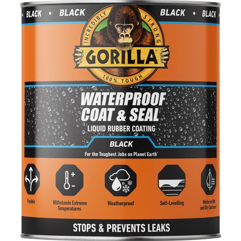 Gorilla Glue 114563 Waterproof Coat & Seal Liquid Rubber Coating Black 473ml