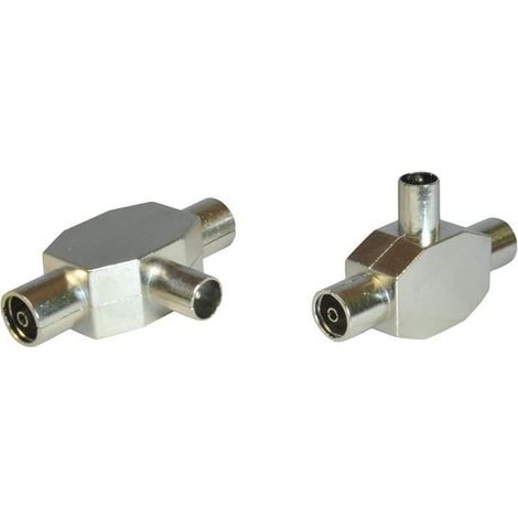 Câble coaxial d'antenne - 2 voies-raccordement répartiteur-1 x mâle-2 x femelle &Plug-angle à 90 degrés