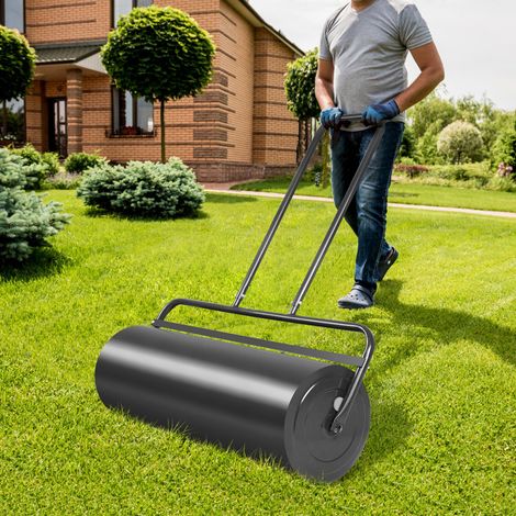 COSTWAY 63L Steel Garden Lawn Roller Water Sand Filled Outdoor Grass Roller w/Drain Plug (1/5)
