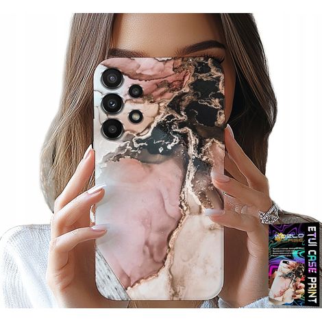 Custodia per Samsung Galaxy A13 4G - eleganti motivi effetto marmo alla moda + vetro (1/5)