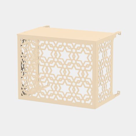 Cache climatiseur - Samarah Cache climatiseur - Samarah - Fixation murale - Ivoire RAL 1015 - Taille S (H 70 x L 90 x P 50-74 cm) (1/5)