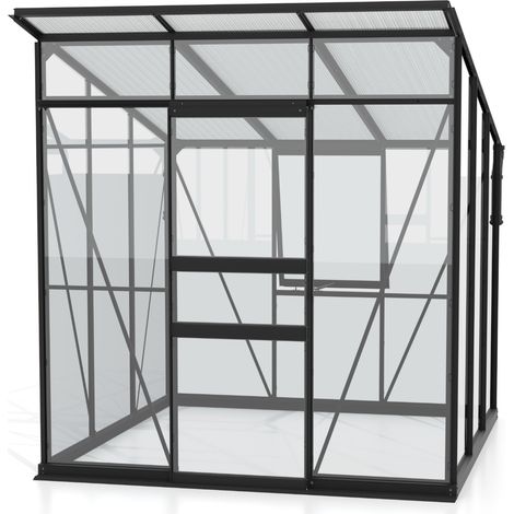 Vitavia Gewächshaus "Fokus 4450" inkl. Stahlfundamentrahmen, schwarz pulverbeschichtet, 3 mm ESG/6 mm HKP (1/5)