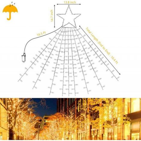 Guirlande Lumineuse Extérieure - 317 LED - Étanche IP44 - Pour Décoration Arbre Noël Jardin Terrasse - 5 m (1/5)