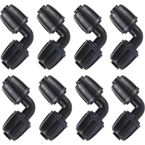 Micro Drip System Raccord en L (3/4"), Tuyau d'Arrosage Coude Connecteur Universel Coude Joint de Accessoires d'Irrigation Agricole（8 Pièces)